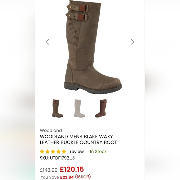 Woodland Men's Blake Leather High Leg Boots - Picture 8 of 8